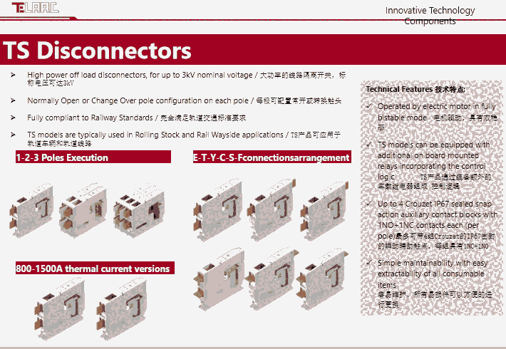 意大利泰拉科TS系列电动隔离开关