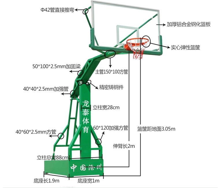 福建省莆田市凹箱篮球架新国标规格-点击咨询