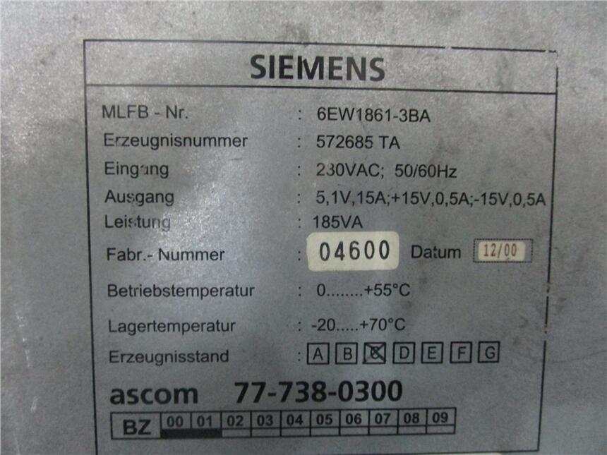 SIEMENS 6RA2190-4DV60-6DB0-ZA07