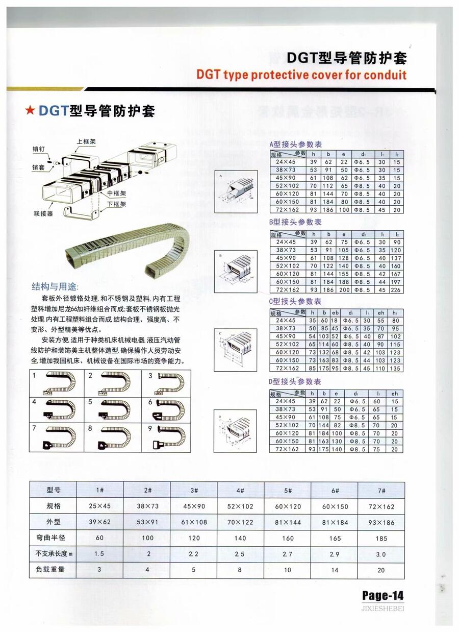 机床附件  钢制拖链