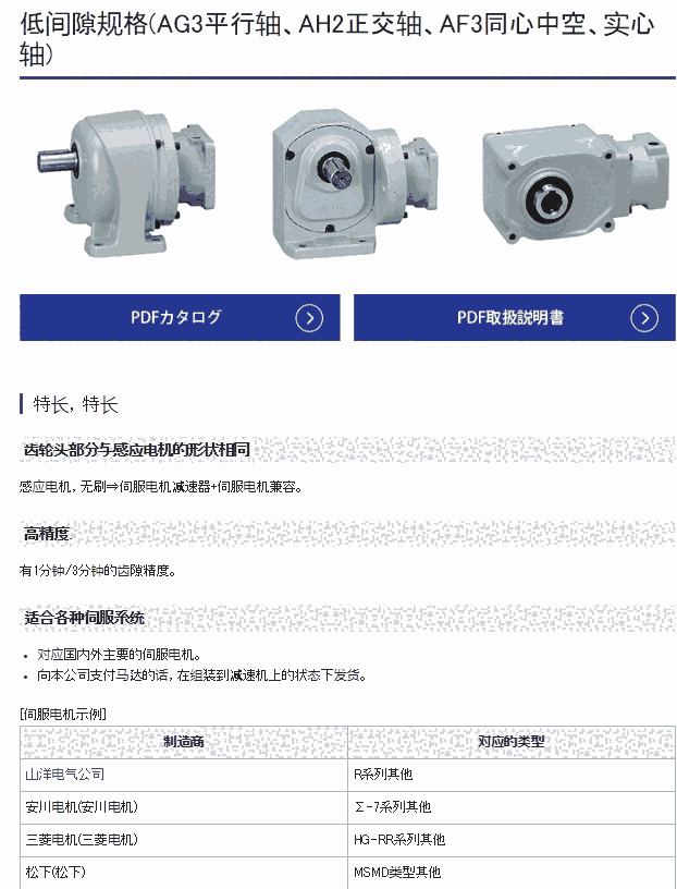 供应日精伺服减速器AF3S35N200N-BLF040T2