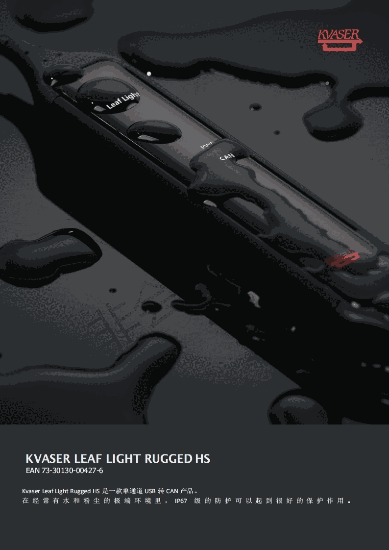 KVASER LEAF LIGHT RUGGED HS型號00427-6總線分析儀