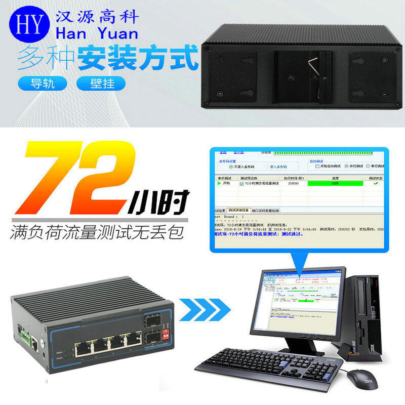 漢源高科2個100/1000MSFP接口+4千兆電口二層卡軌式管理型工業(yè)以太網(wǎng)交換機(jī)