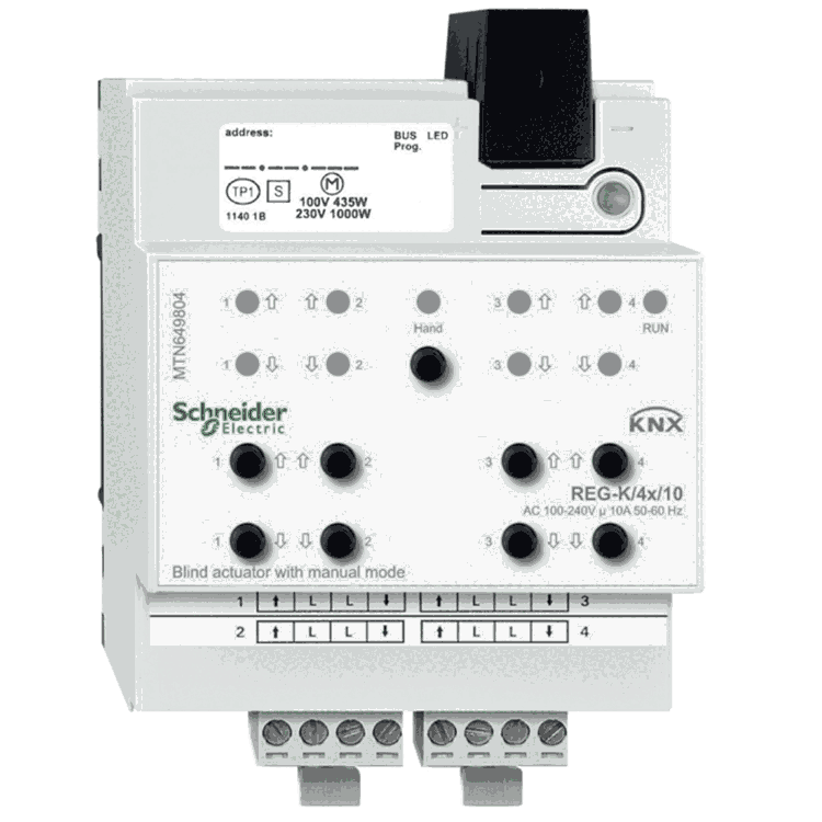施耐德4路230V百葉窗控制模塊KNX莫頓智能照明系統(tǒng)MTN649804開關(guān)控制模塊開關(guān)執(zhí)行器 