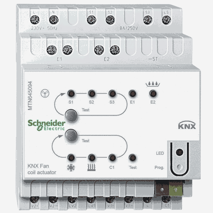 施耐德開關(guān)控制模塊開關(guān)執(zhí)行器開關(guān)驅(qū)動器KNX莫頓智能照明控制系統(tǒng)MTN645094風機盤管