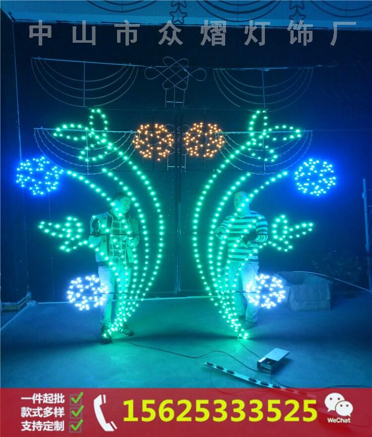 春节街道亮化LED过街灯真实图片-多种LED跨街灯实图