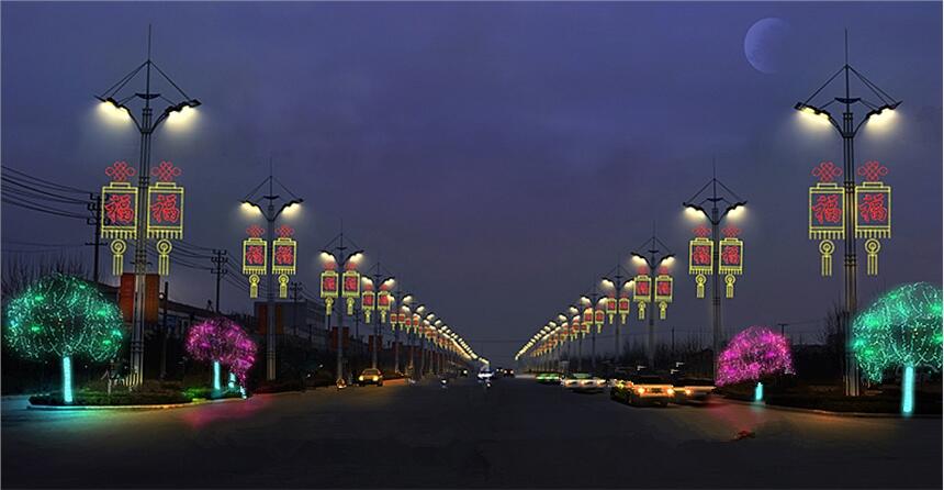 枣庄灯杆上装饰灯厂家道路城市灯杆装饰平面景观亮化