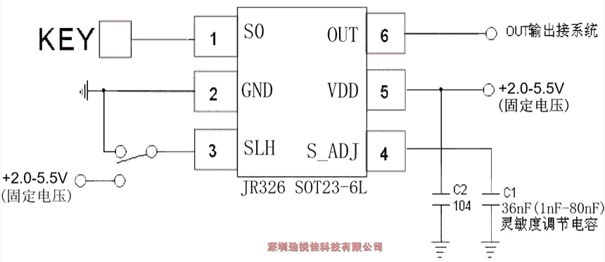 jr326----单键触摸开关芯片(超强抗干扰)