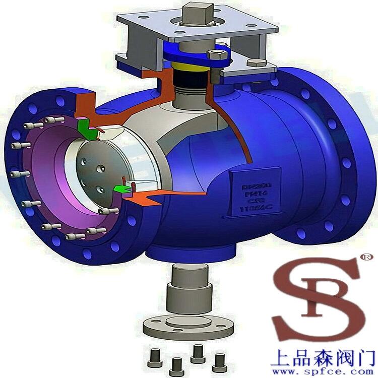 閥芯內(nèi)襯陶瓷偏心半球閥（單閥體 可配渦輪氣動電動執(zhí)行機構）Q40TC-16P