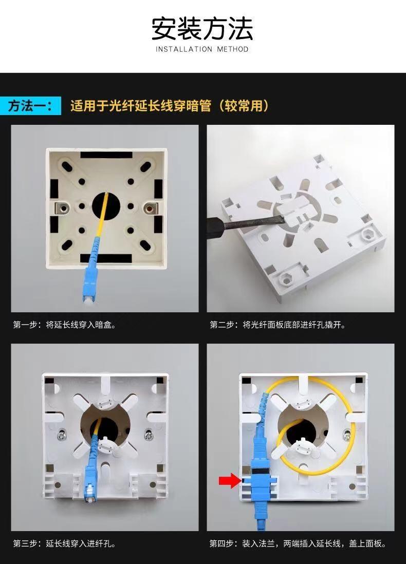 蓝光光电 厂家直销 光纤桌面盒光纤面板盒86型光纤盒光纤终端盒信息面板