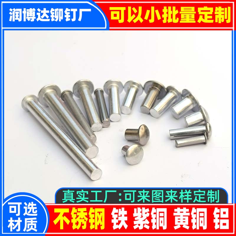 真實(shí)鉚釘廠張東良一潤(rùn)博達(dá)一鐵鉚釘圓頭實(shí)心半空心平頭