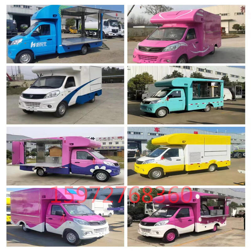 有流動(dòng)歺車(chē)上帶鴨脖展示柜大型流動(dòng)婚宴餐車(chē)視頻