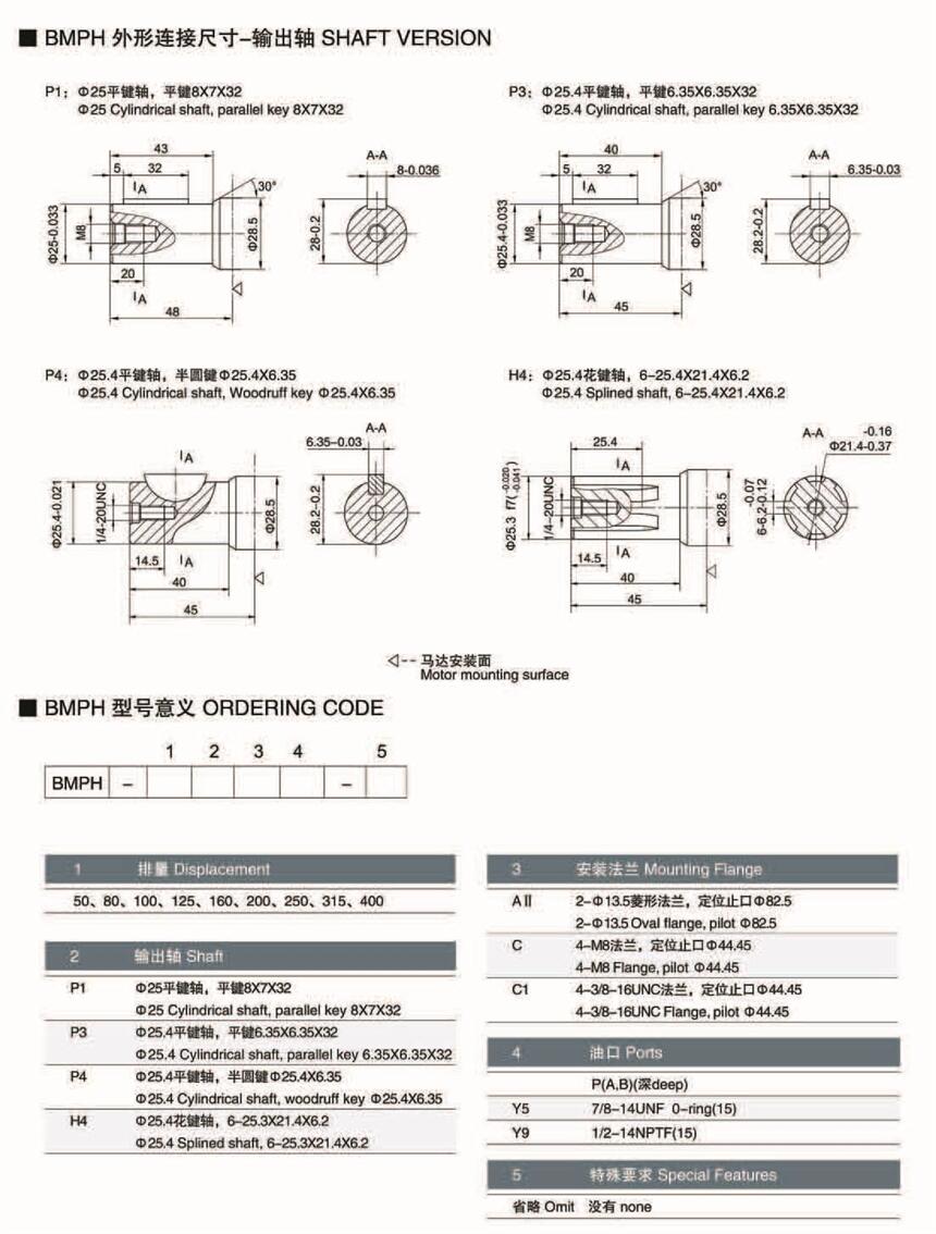 枣庄BMR-250P1A1Y2,摆线马达