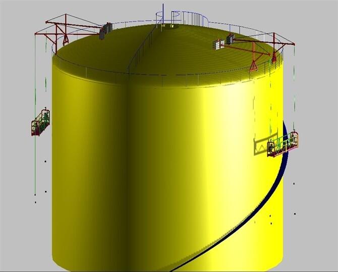 油罐外壁吊籃|油罐外壁施工平臺(tái)