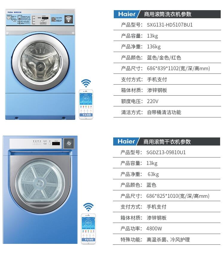 机电之家网 产品信息 家电 洗衣机,干衣机 >投币扫码海尔商用滚筒干衣