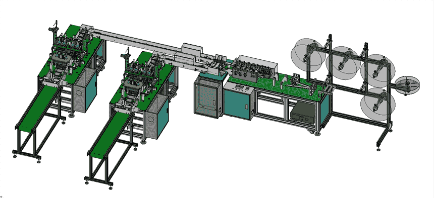 NBL-7200A一拖二型全自動平面口罩生產(chǎn)線