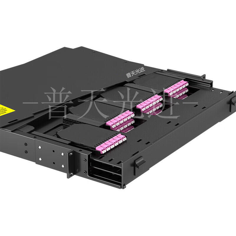 1U144芯MPO高密度光纖配線架滿配OM3模塊盒