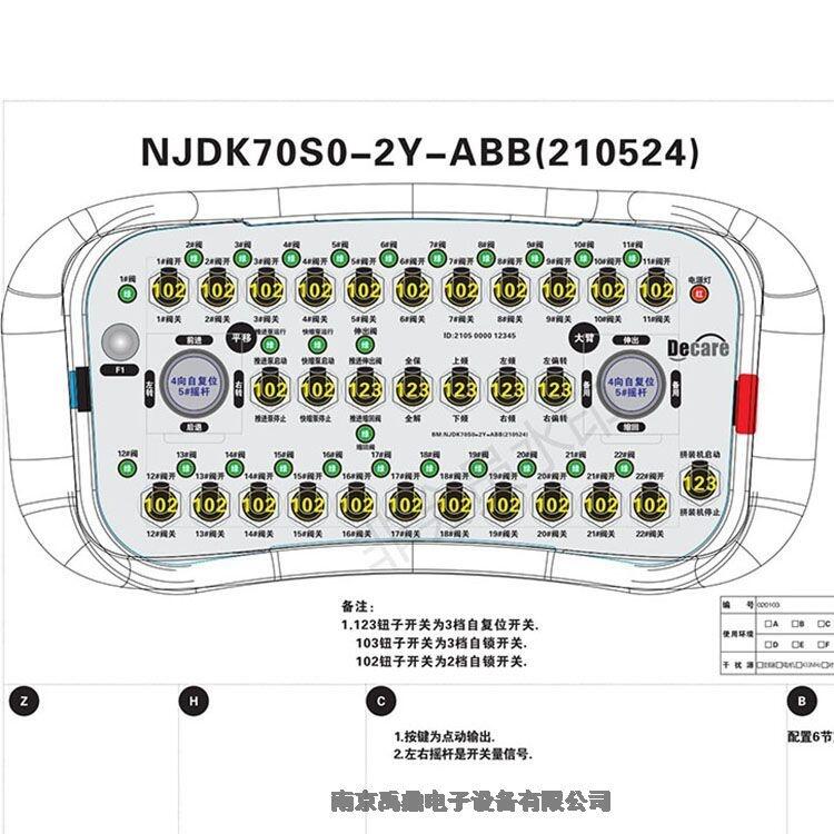 湿喷台车遥控器Decare工业遥控器研发生产