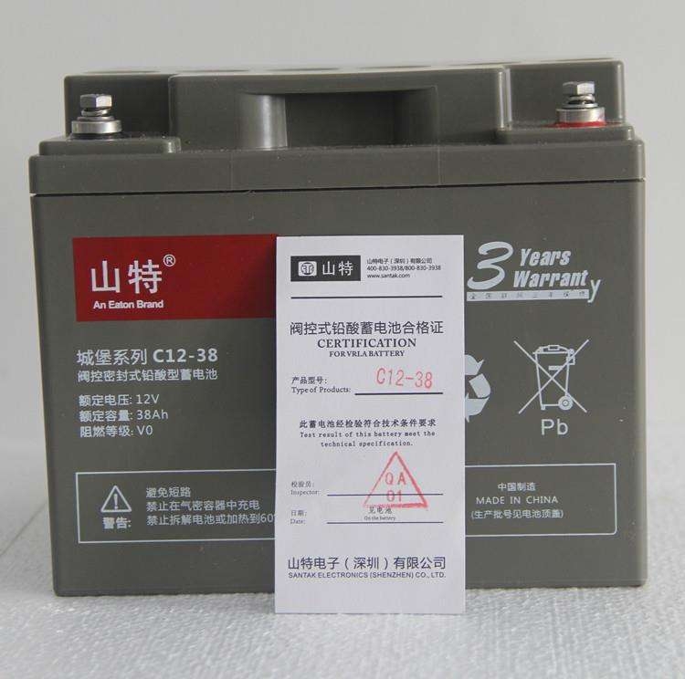 山特蓄電池C12-38AH12V38AH不間斷電源機(jī)房UPS直流屏光伏發(fā)電專用