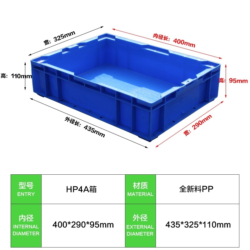 廠家直銷HP4A 加厚塑料物流箱 汽配工具箱工業(yè)配送箱周轉(zhuǎn)箱