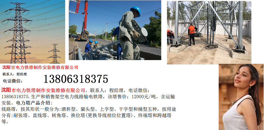 沈陽市換位塔終端塔跨越塔電力鐵塔制作安裝維修有限公司