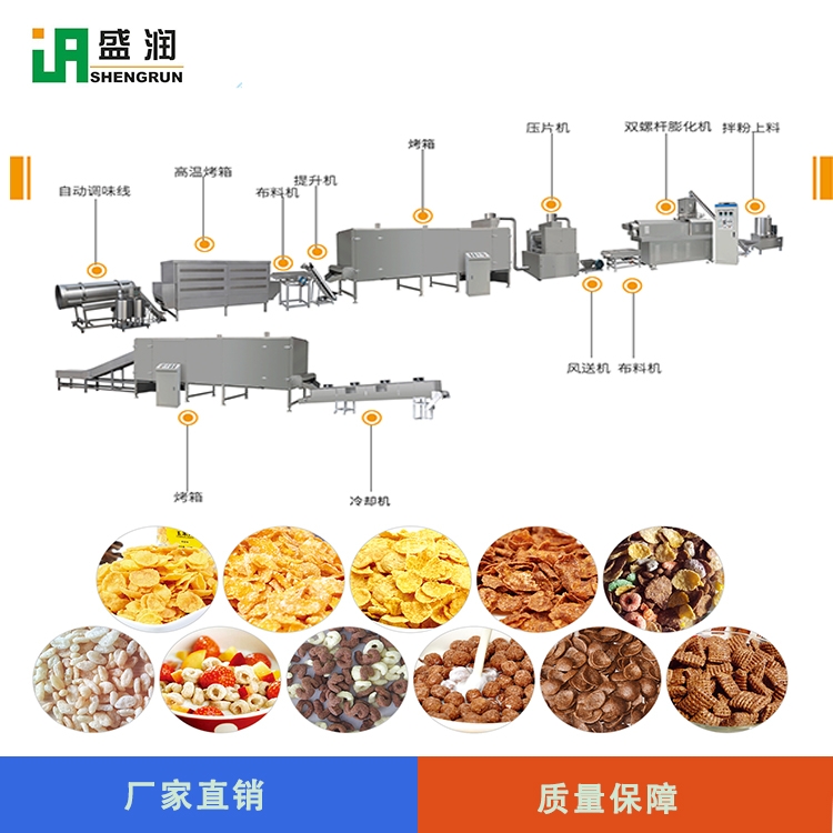 酥脆玉米片熟化成型設備營養(yǎng)谷物圈設備 全自動營養(yǎng)早餐谷物機械