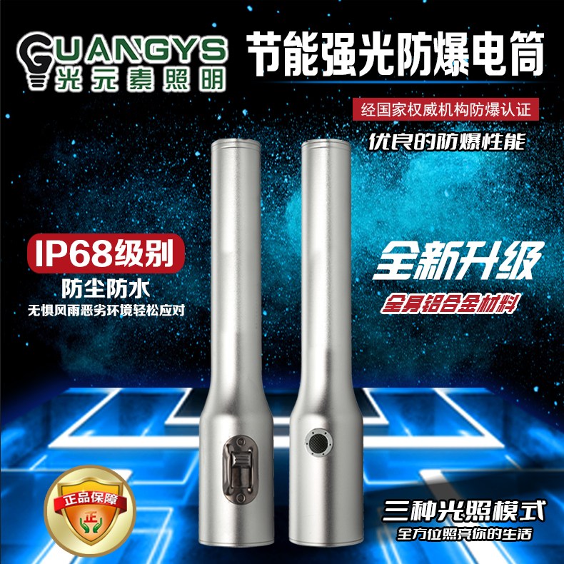 一款全銀色的SW2106防爆手電筒