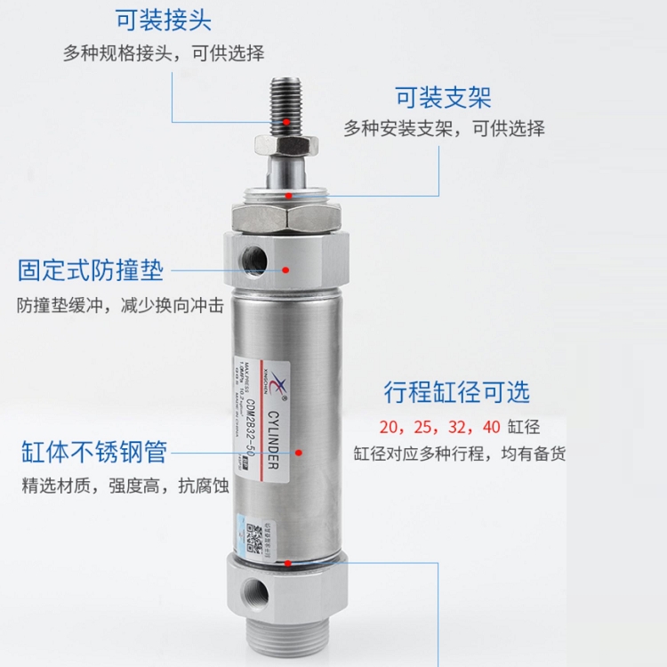 CYLINDER 圓型迷你氣缸MODEL:CDM2B25-100現(xiàn)貨供應(yīng)