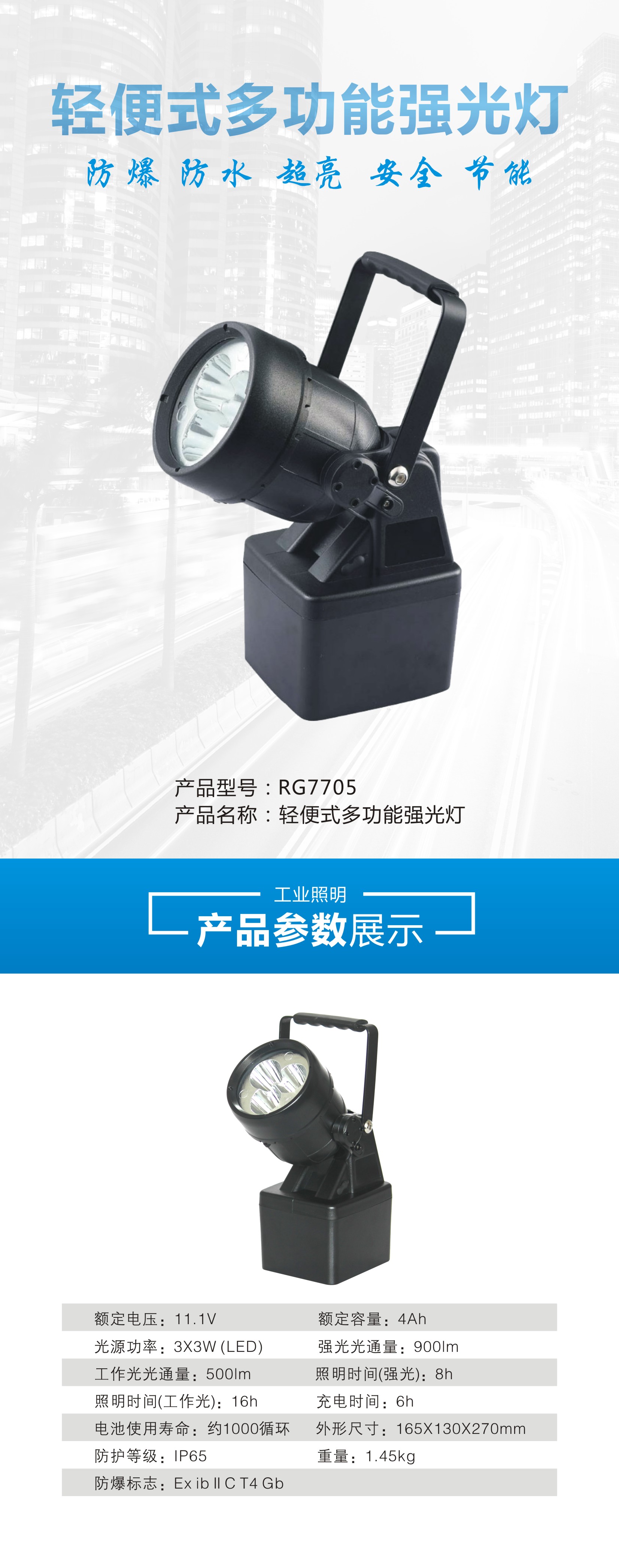 潤(rùn)光照明多功能強(qiáng)光防爆燈KRS5500-3W