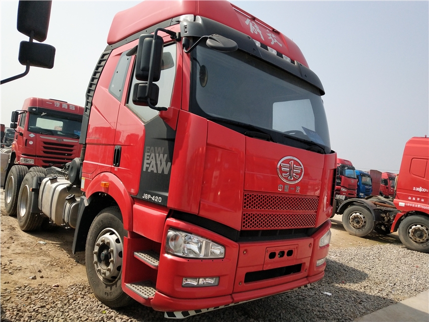 广西百色二手天龙拖头车340 375雷诺拖挂车