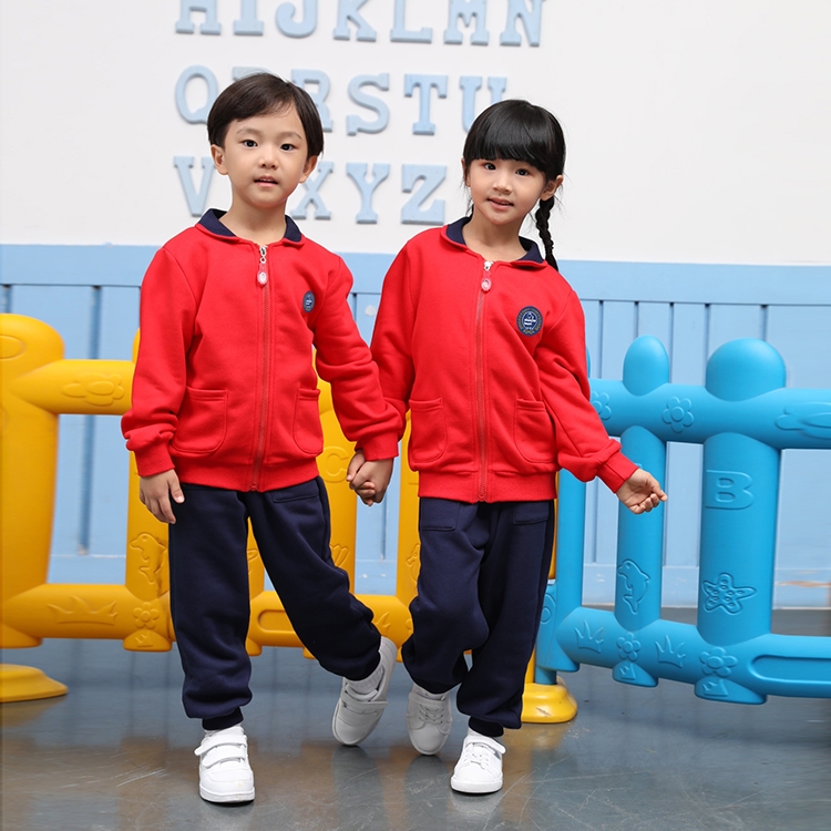 春季新款幼兒園園服廠家直供學生班服套裝定制學院校服訂購