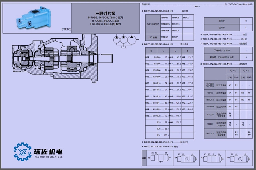 DENISON丹尼逊单作用非卸荷式T6ED-052-022