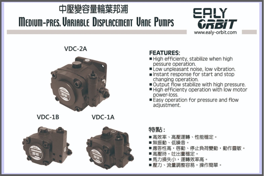 EALY弋力葉片泵價格較柱塞泵便宜VDC-12BL-20A-54A-20