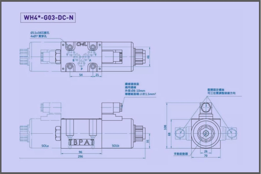 CML電磁閥WH43-G03-C5-D24-20壓力參數(shù)選型