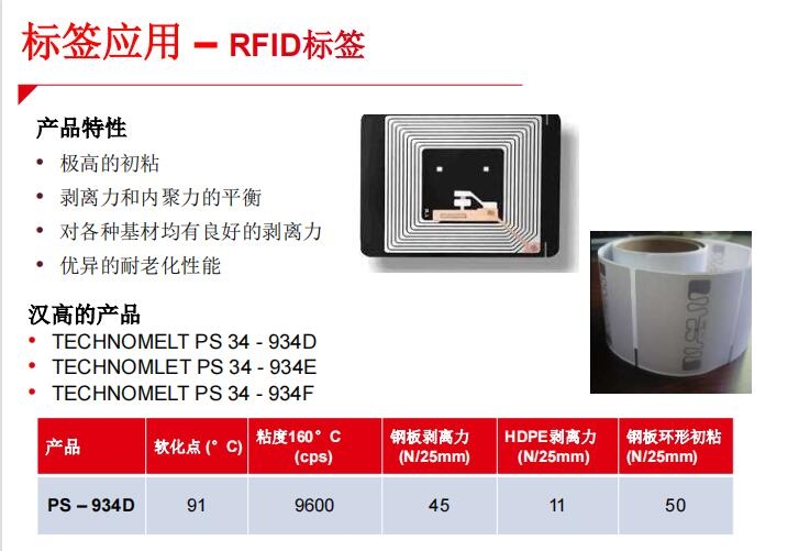 标签应用 – RFID标签  TECHNOMELT PS 34 - 934D