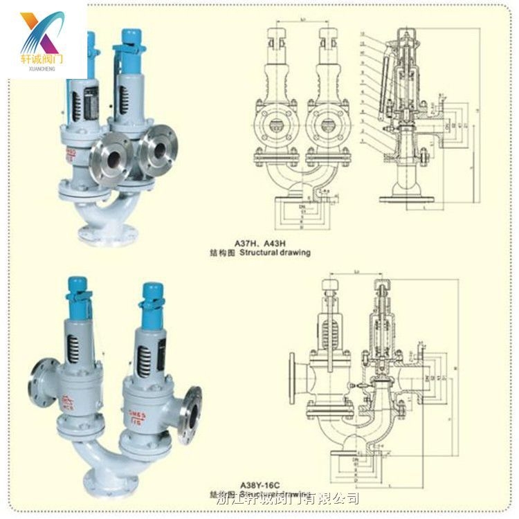 軒誠閥門直銷  A38Y不銹鋼雙聯(lián)彈簧式安全閥   