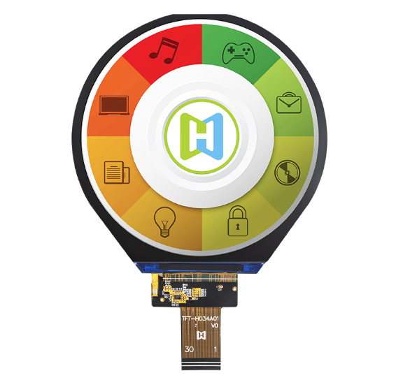 3.4寸圆屏 IPS 800x800圆屏TFT 显示面板 MIPI 适用于工业控制器