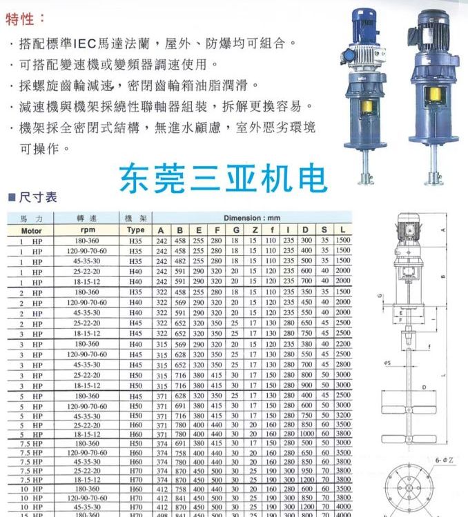 石碣三亚机电供应液体搅拌机高效率高扭力耐冲击体积小寿命长