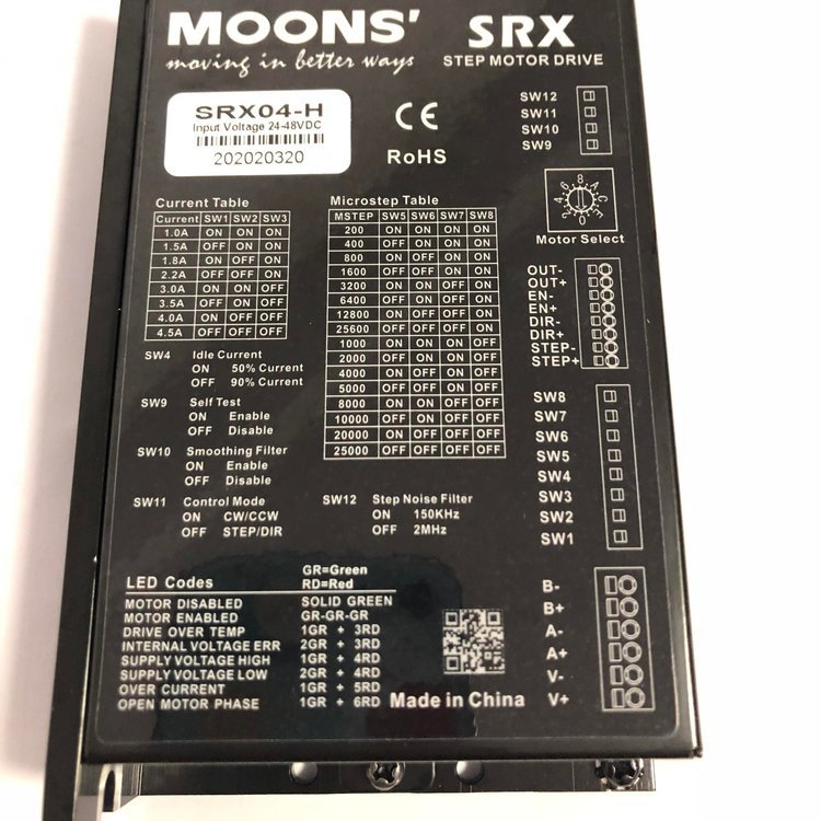 MOONS\/信浓步进电机驱动器SRX04-H直插式接插效率高节约时间