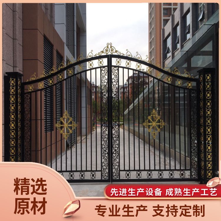 中式别墅庭院铁艺大门双开门别墅小区平推门农村自建房批发