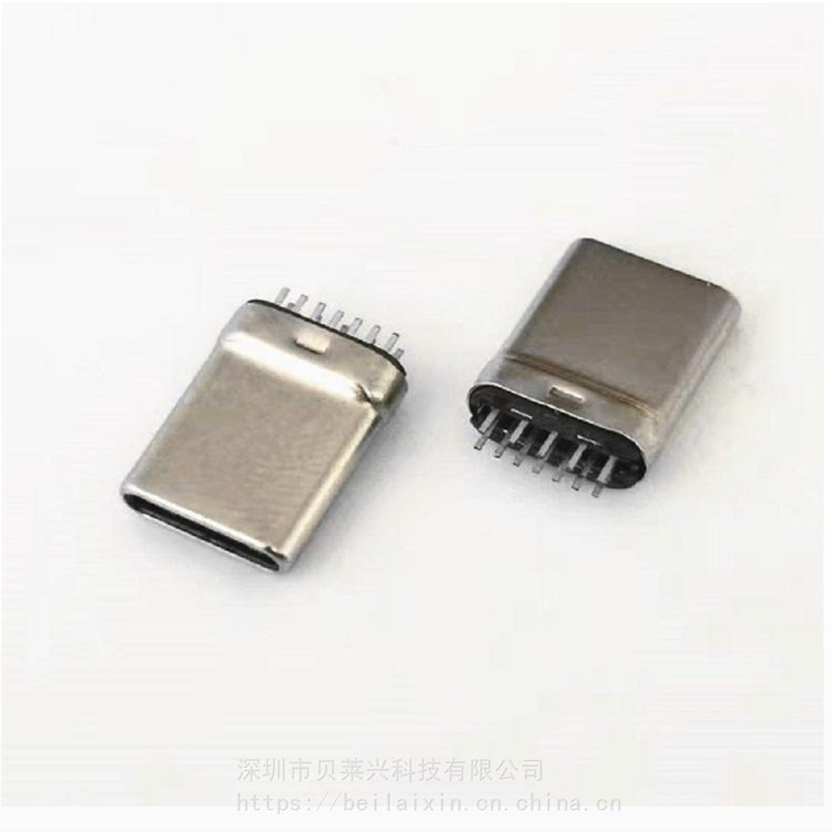 USB3.1TYPE-C12PIN夹板公头夹1.0拉伸款直针7 5