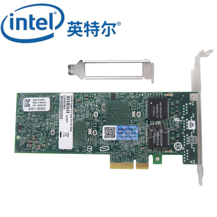 Intel四口网卡E1G44ET2千兆82576服务器PCIeX4机器视觉网卡原装