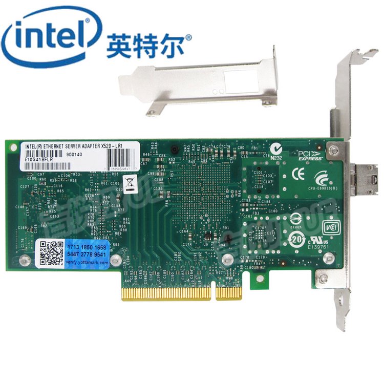 IntelX520-SR1万兆网卡E10G41BFSR单口光纤82599服务器PCI-E