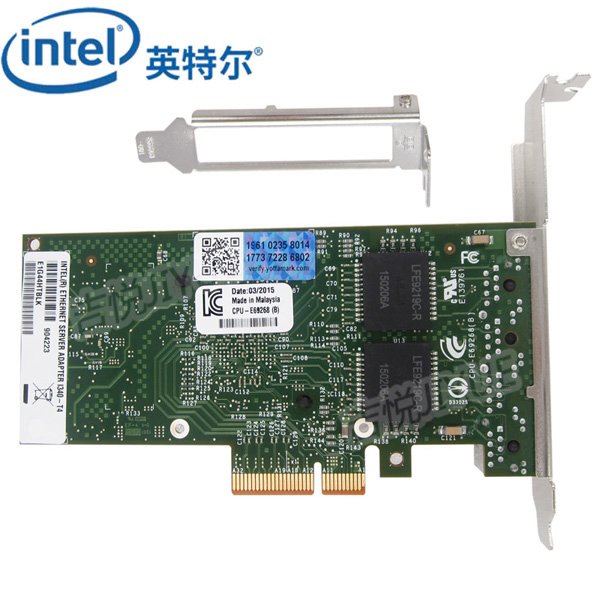 IntelE1G44HTBLK四口I340T4千兆网卡PCI-E服务器适配器原装