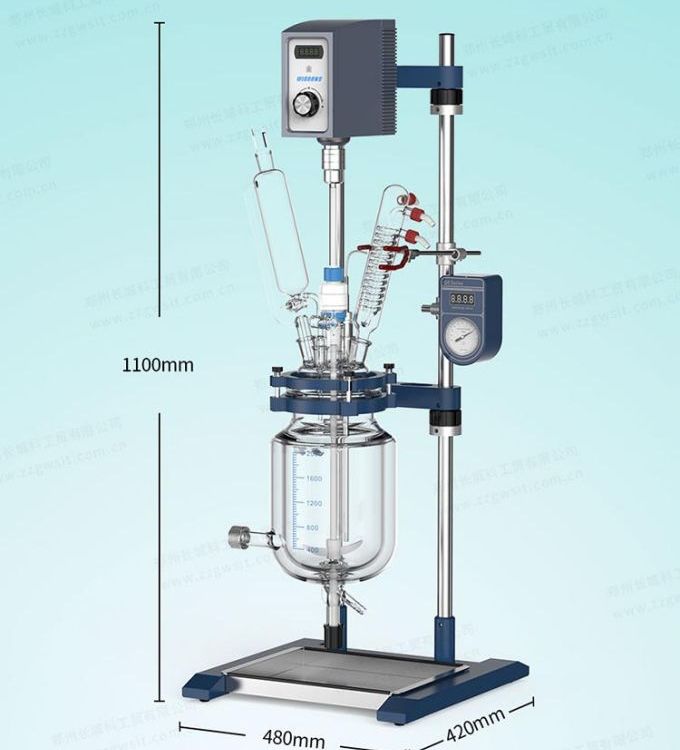 双层玻璃反应釜实验室台式GR-2用于物料合成反应实验室仪器可定制