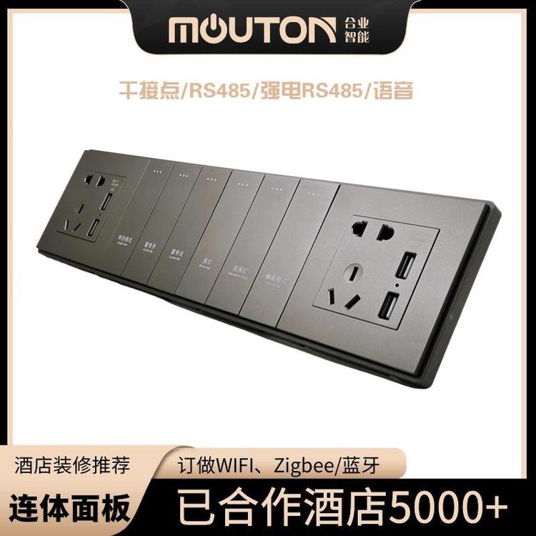 mouton直营工厂V6-6S涂鸦酒店智能WIFI连体电源多功能开关多联体面板86盒正品