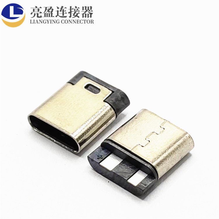 USB连接器type-c母座焊线注塑焊线式L=10.0TYPE-C接口