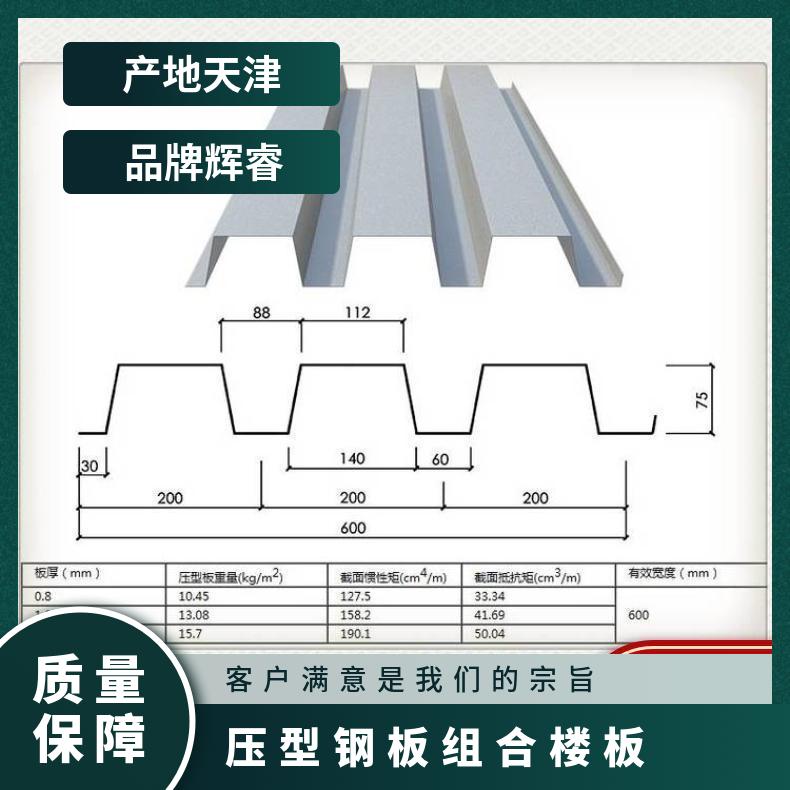 輝睿YX75-210-840壓型鋼板混凝土組合樓板的特點