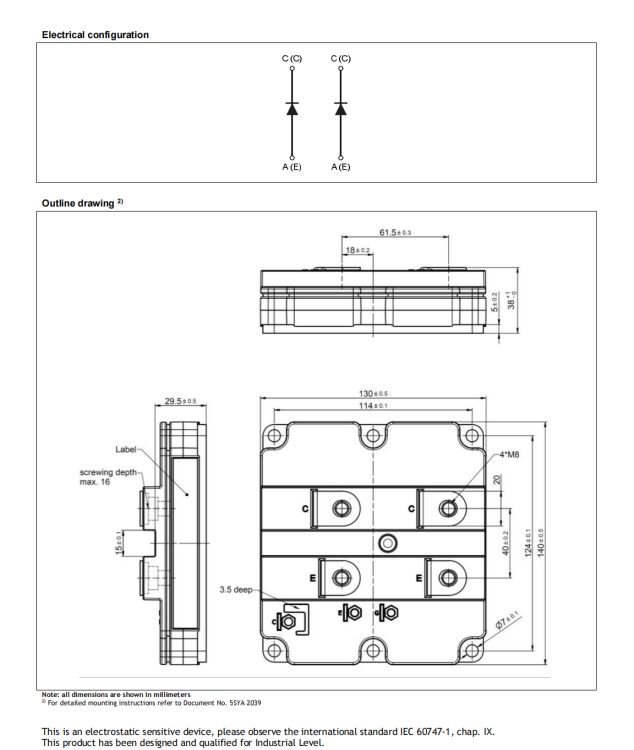 日立能源ABBIGBT模块5SLD1000N330300（2*1000A\/3300V）