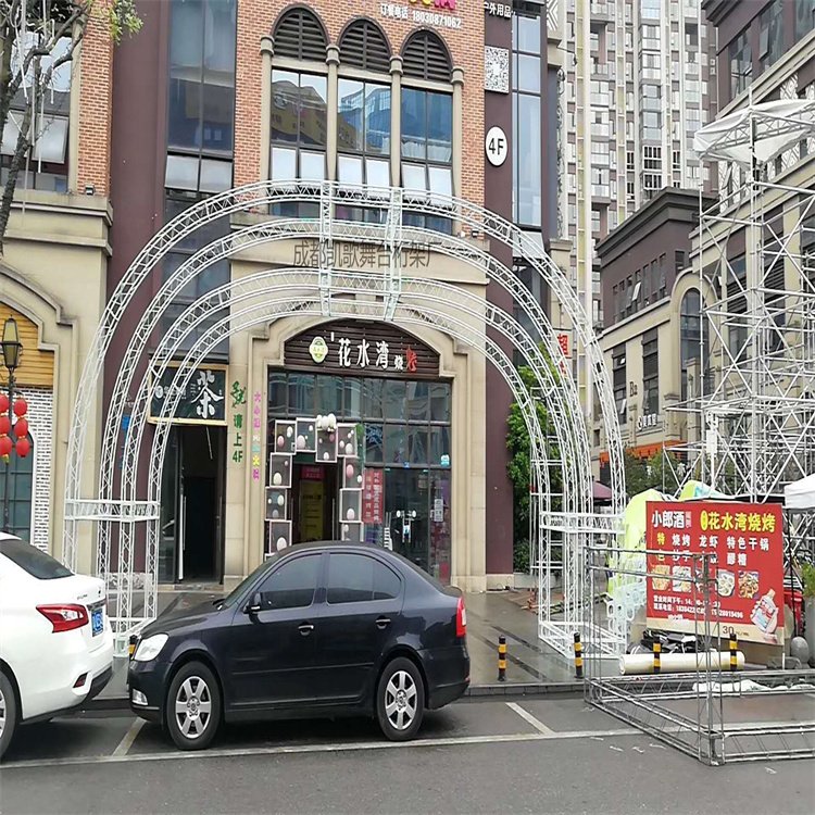 圓形桁架弧形鋁架酒店吊頂燈光架拱門婚慶半圓型舞臺(tái)桁架